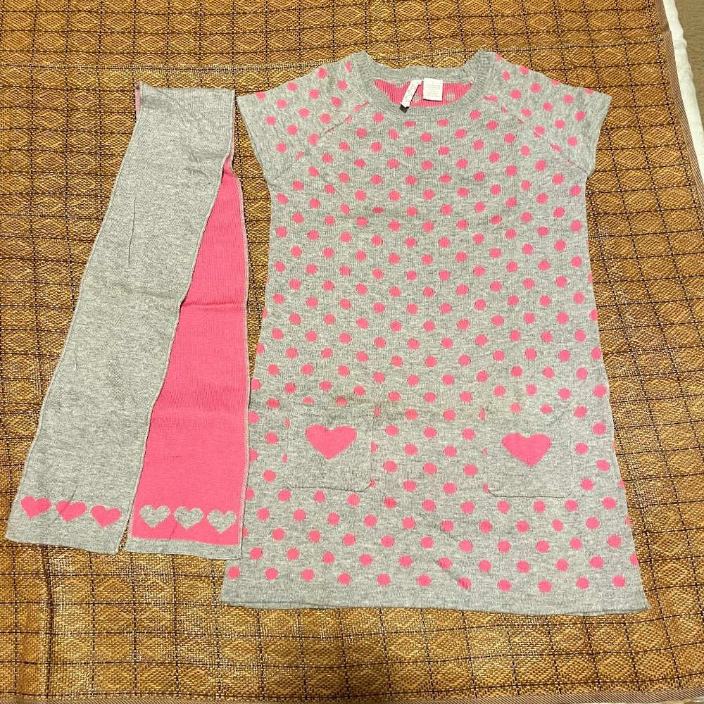 NOT Crazy 8 Girl Vest Sweater Dress w/Scarf